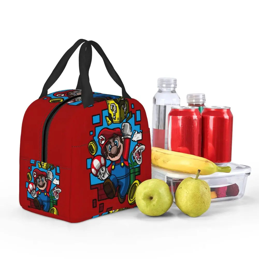 Custom Mario SuperBros Insulated Lunch Bag Reusable Thermal Cooler Lunch Box M15