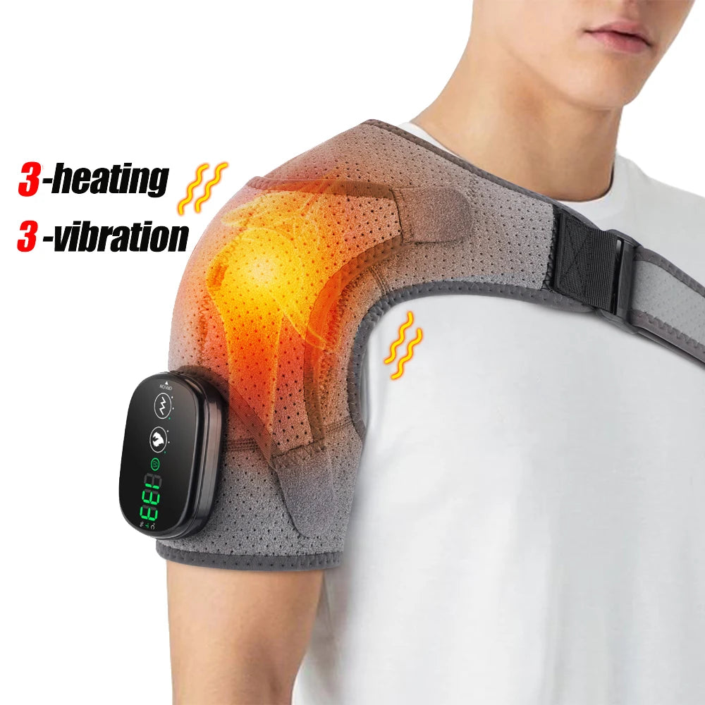 Wireless Shoulder Massage Belt APP Control Heating Vibration Shoulder Arm Muscle Relaxation Support Wrap Shoulder Protective