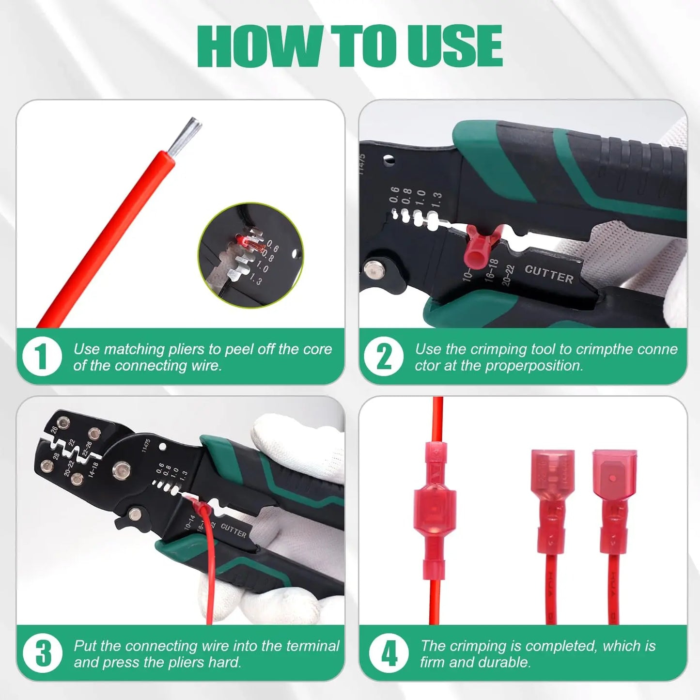 100PCS Nylon Spade Connectors Kit 22-10 Gauge Male and Female Wire Spade Terminal Quick Disconnect Fully Insulated Wire Crimp