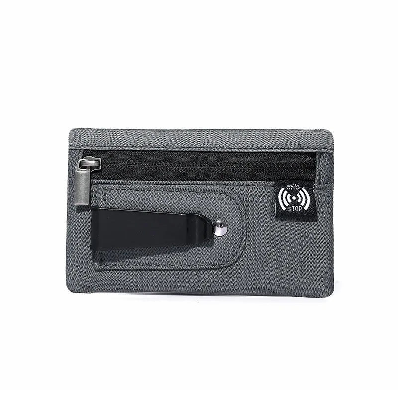 Mini Coin Purse Simple Fabric Pouch with Zipper & Belt Clip Non-braided RFID Blocking Money Bag Organizer for Cash and Coins
