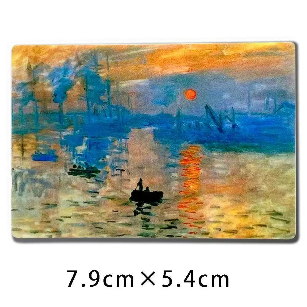 Van Gogh Starry Night, Mona Lisa Fridge Magnets - World Famous Paintings Art Refrigerator Magnets Set, Gift for Art Lovers