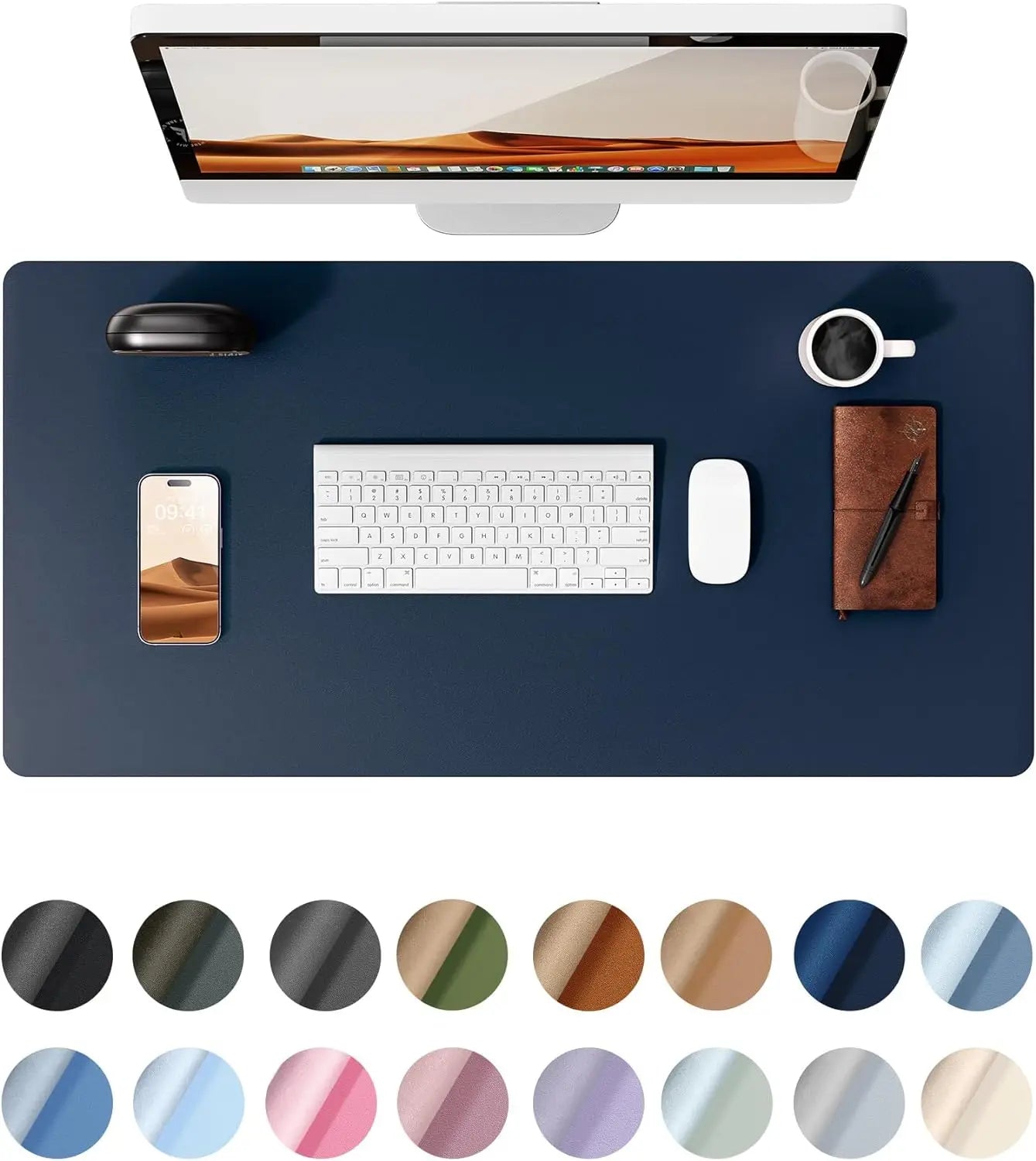 Large Size Leather Desk Pad Protector, Office Desk Mat, Large Mouse Pad, Non-Slip PU Leather Desk Blotter, Laptop Desk Pad