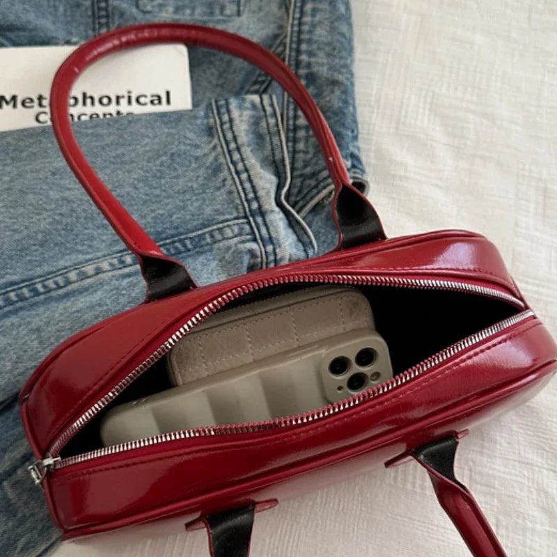 Advanced Sense Retro Pu Zipper Ladies Shoulder Bags Light Luxury Bags for Women