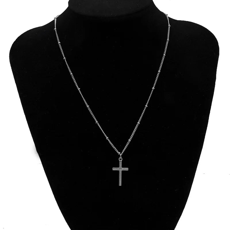 New Fashion Cross Pendants Golden Silver Color Crystal Jesus Cross Pendant Necklace For Men Women Jewelry Wholesale Dropshipping