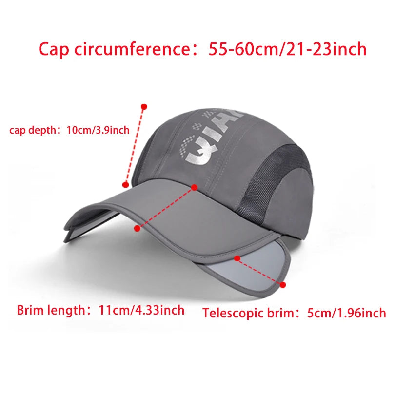 8868Summer protection hat women's outdoor cycling retractable large brimmed visor quick drying waterproof breathable duck tongue