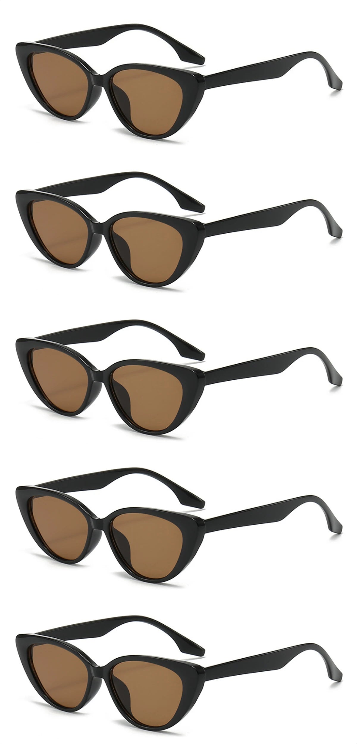 5pcs New Retro Women's Cat Eye Sunglasses Retro Fashion Sunglasses Luxury Summer Glasses