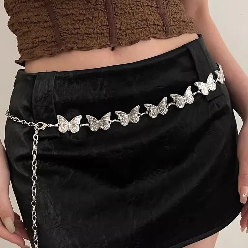 Butterfly Chatelaine Accessories Niche Design Feeling Chatelaine Metal Belt Chain Korean Version JK Uniform Accessories Ins Tren