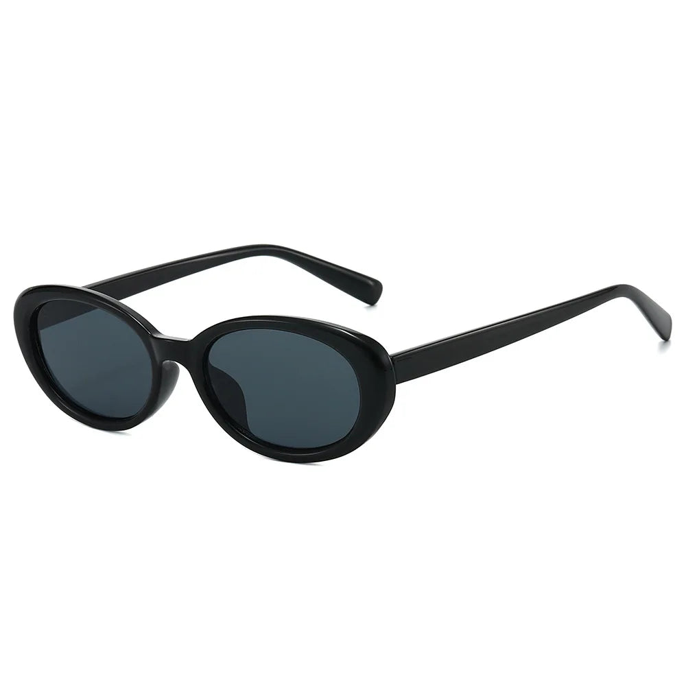 JNPCXI Fashion Small Oval Women Luxury Sunglasses Retro Rivets Men Leopard Tea Shades UV400 Punk Sun Glasses
