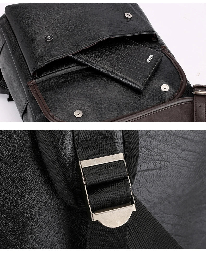 Dark Brown Vintage PCLeather Backpacks School Travel, Casual PU Leather Men Bags