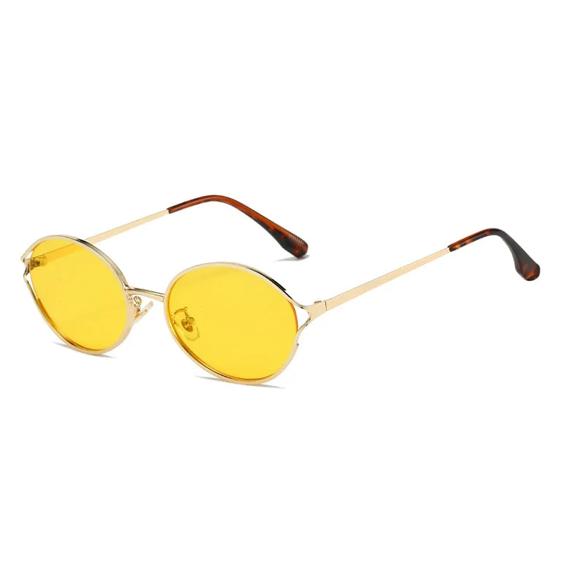 JNPCXI New Retro Round Metal Men Sunglasses Fashion Clear Gradient Punk Women Sun Glasses Shades UV400