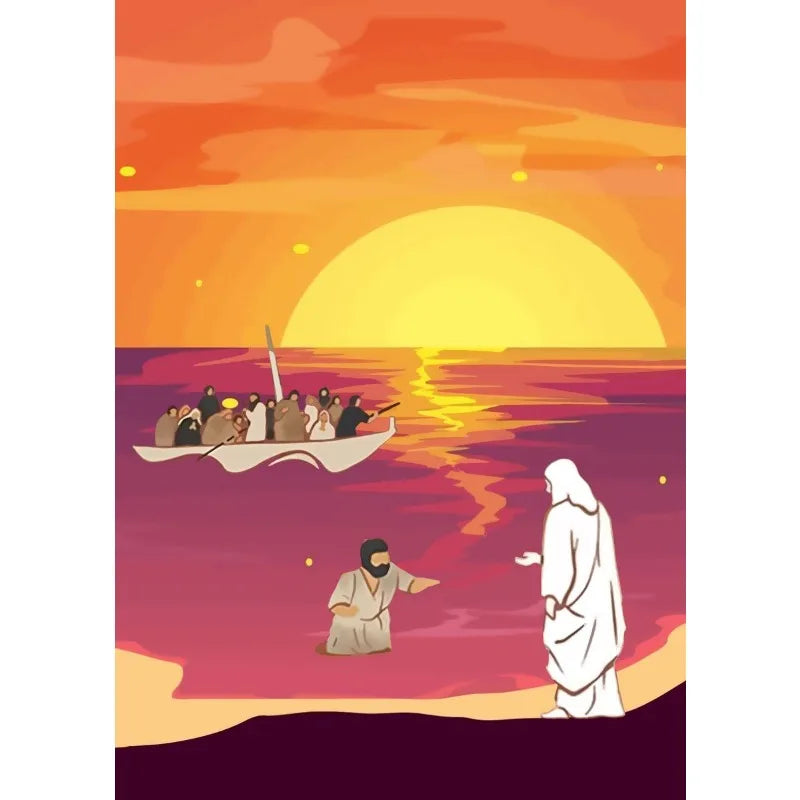 Jesus Lion Christian Hand of God Canvas Paint Religious Sunset Posters Art 14