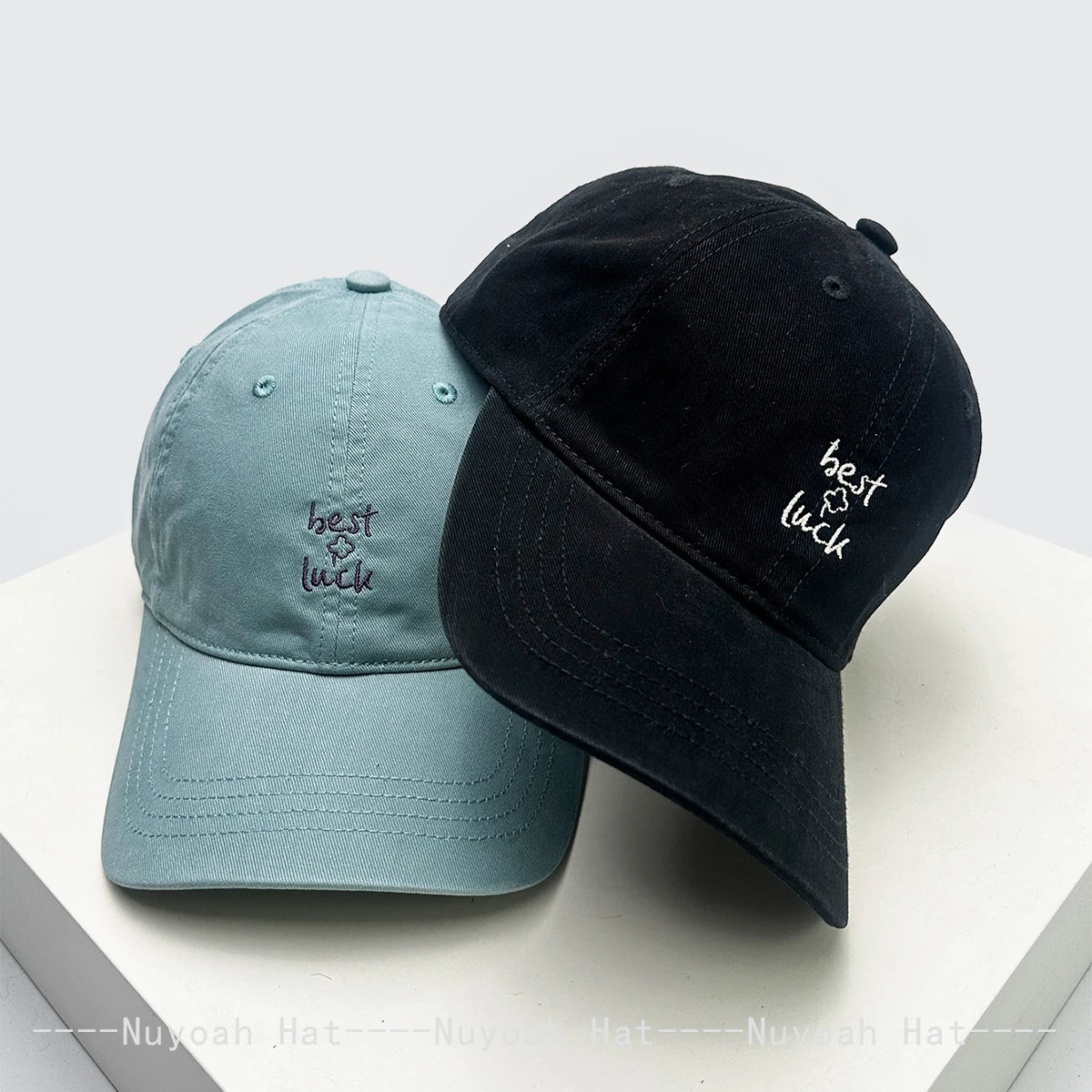 New Men Women Korean Embroidered Letters Four-leaf Clover Baseball Hats Sunshade Simple Versatile Niche Peaked Caps ins Fashion