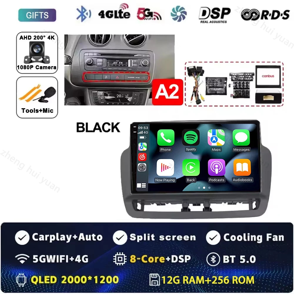 Android 15 For SEAT LBIZA 2012 2013 2014 2015 Auto Radio Car Multimedia Video Player GPS Navigation QLED Touch Screen 5G WIF