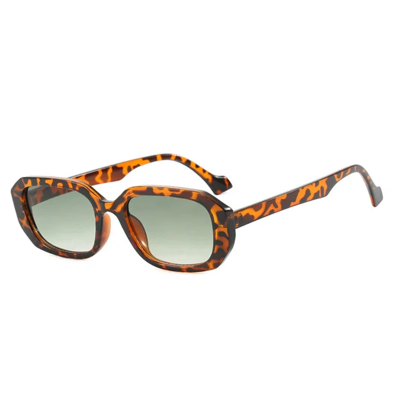 JNPCXI Fashion Small Polygon Rectangle Sunglasses Women Retro Clear Gradient Shades UV400 Men Sun Glasses
