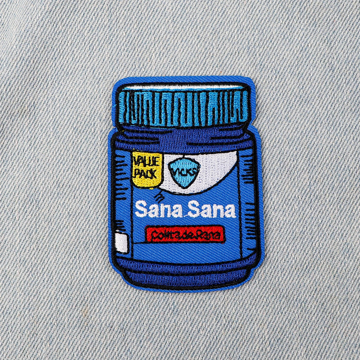Medicine Bottle Embroidery Patch Spanish Culture Iron On Patches For Clothing Thermoadhesive Patches On Clothes DIY Sew Badges