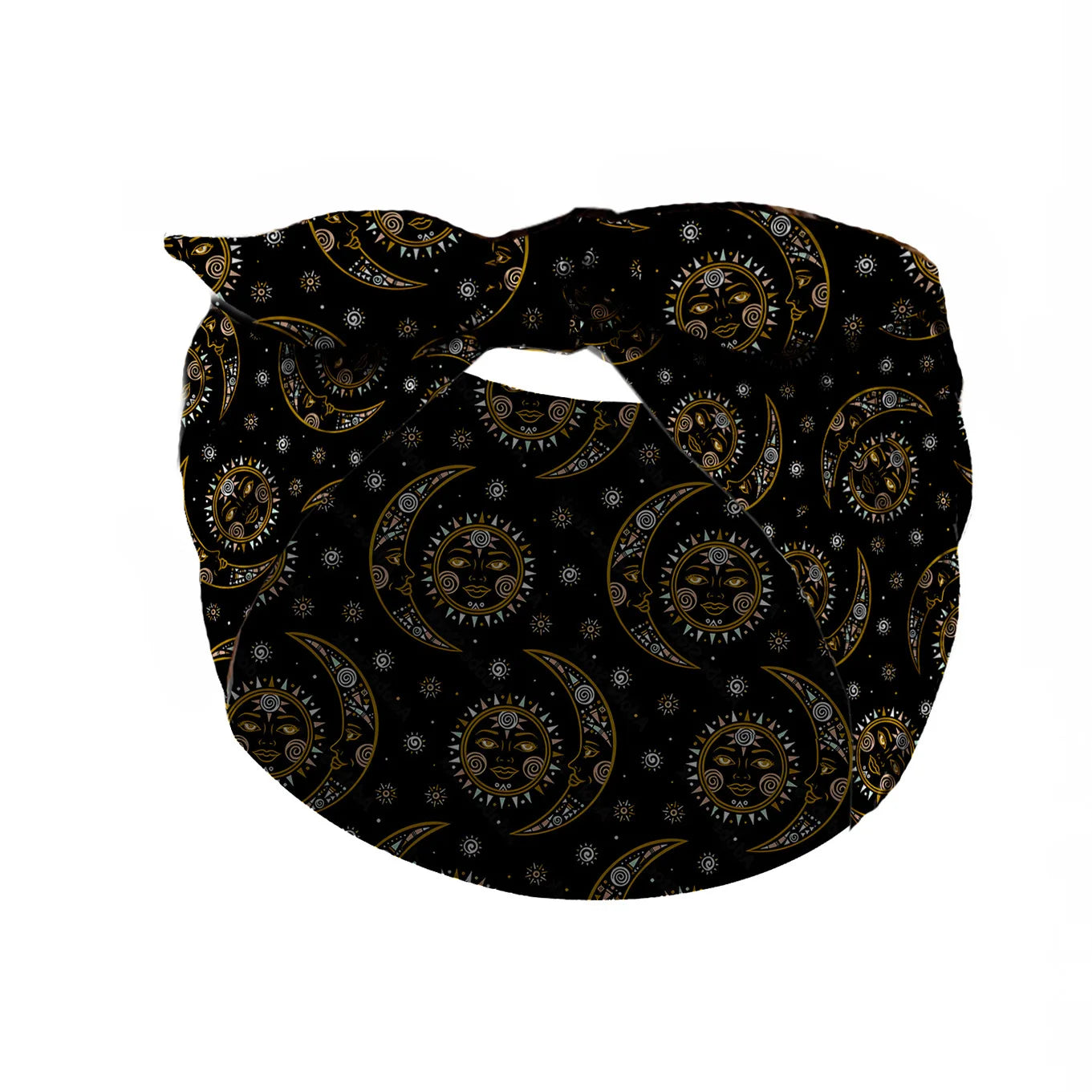 Widening Bohemian style printed front knot rabbit ear elastic headband