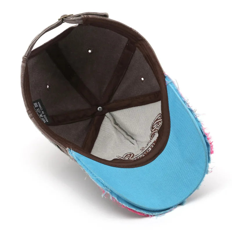 Retro Letter Embroidery Baseball Caps, Men Women Cotton Adjustable Casual Hats