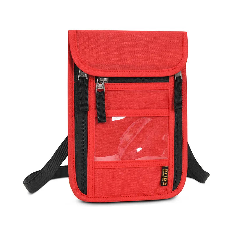 RFID Protection Passport Holder Travel Neck Pouch Anti-theft Wallet Hidden Money Document Card Holder Waterproof Large Organizer