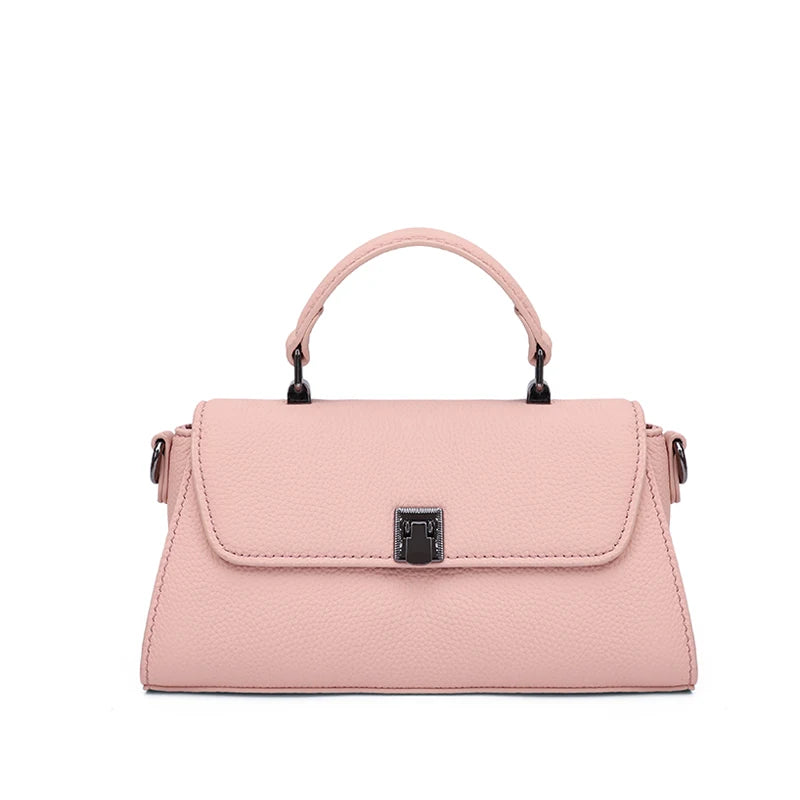 Genuine Leather Top Handle Crossbody Bag for Women Small Togo Leather Shoulder Bag 2026 New Designer Style Mini Handbag