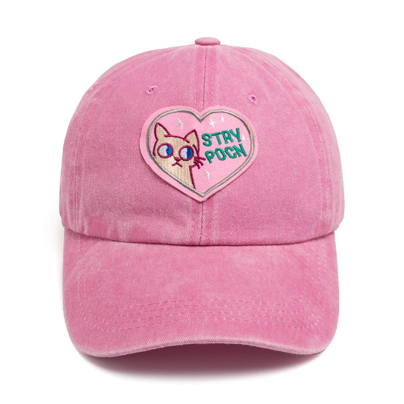 CNTANG 2024 Summer Women's Baseball Cap Fashion Embroid Cotton Sun Visor Casual Solid Color y2k Pink Cap For Girls Adjustable