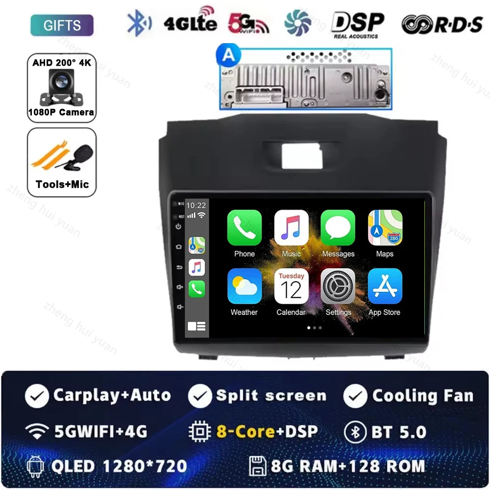 Android 15 Car Carplay Player For Chevrolet Holden S10 TRAILBLAZER COLORADO ISUZU DMAX GPS Radio Audio Multimedia Stereo BT Navi