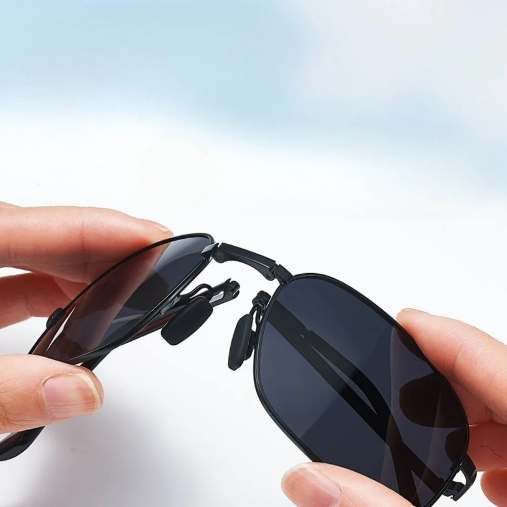 Folding Polarized Color Changing Sunglasses for Day and Night Use Male Driver's Fishing Goggles