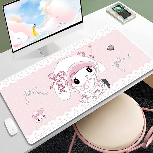 Melody10 Cute Mouse Pad Large Hello Kitty Kuromi Kawaii Mouse Mat Pink Desk Mat