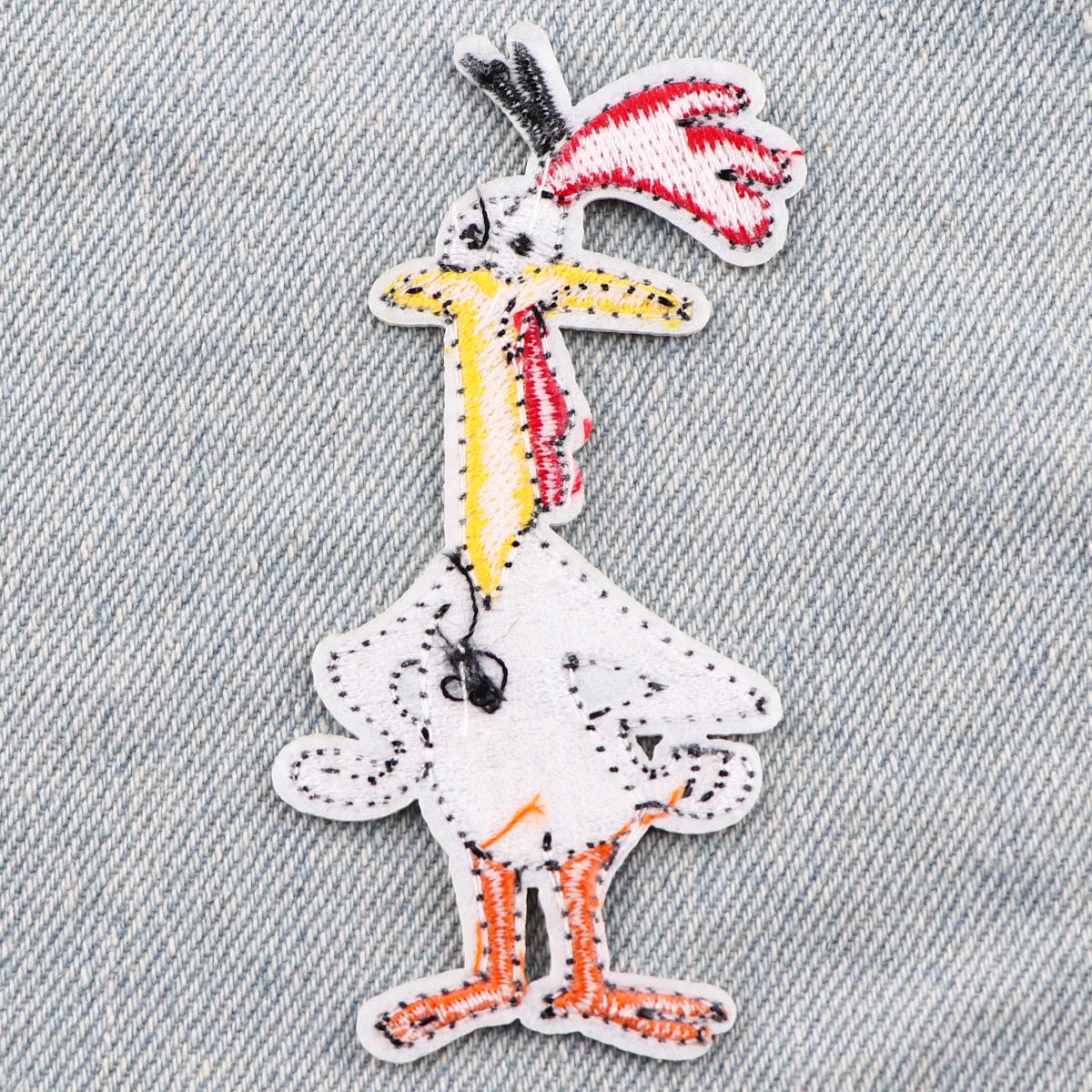 Cartoon Chicken and Cow  Patches Iron On Patches For Clothing Funny Animals Patches On Clothes DIY Embroidery Patch For Clothes