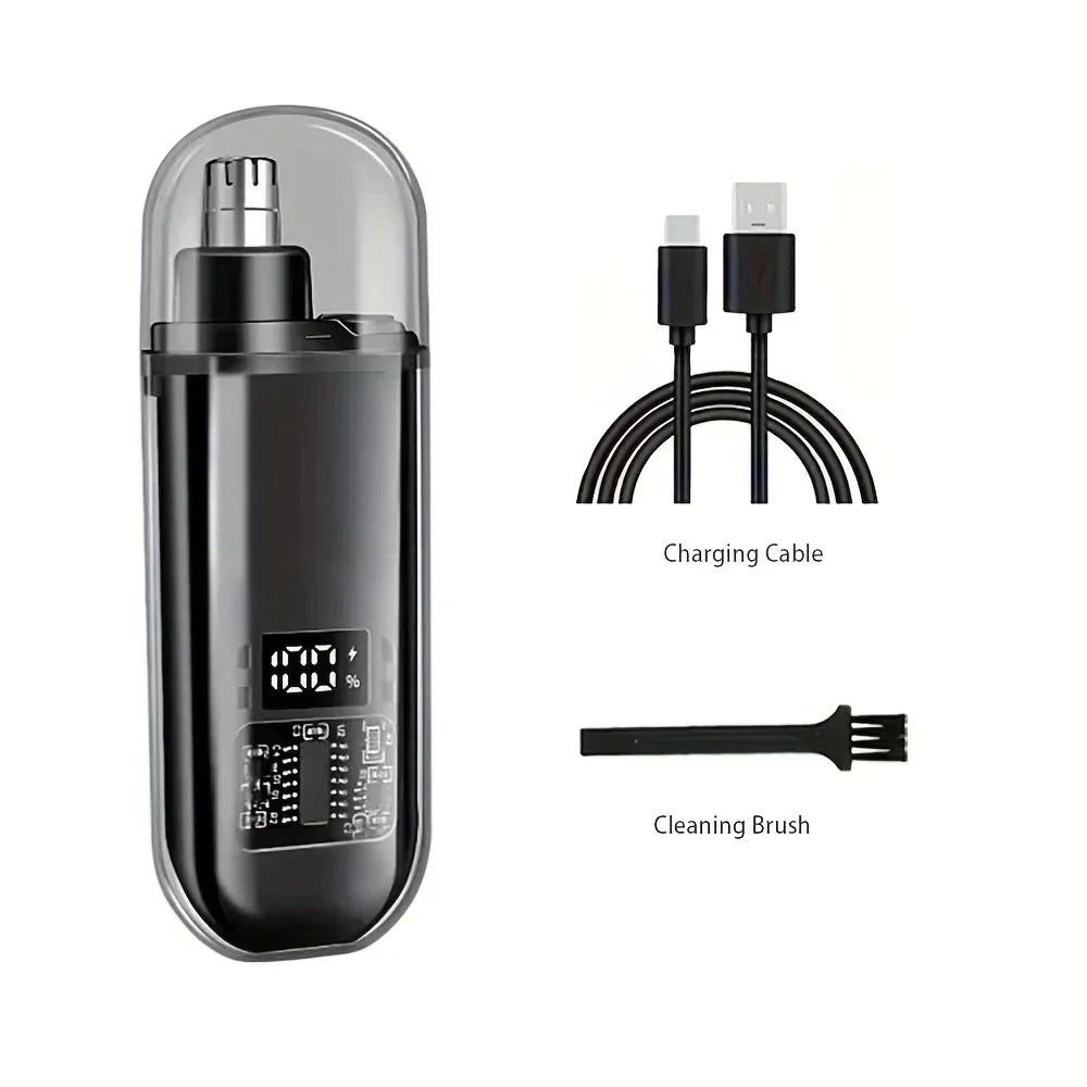 USB Rechargeable Nose & Ear Hair Trimmer, Portable Mini Electric Grooming Kit