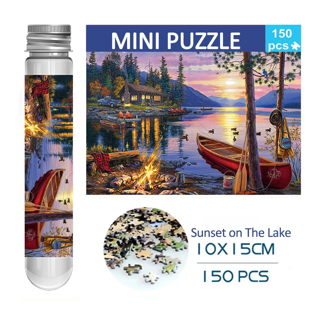 MaxRenard Jigsaw Puzzle Mini Pieces 150pcs Test Tube Educational Family Game Portable Leisure Toy