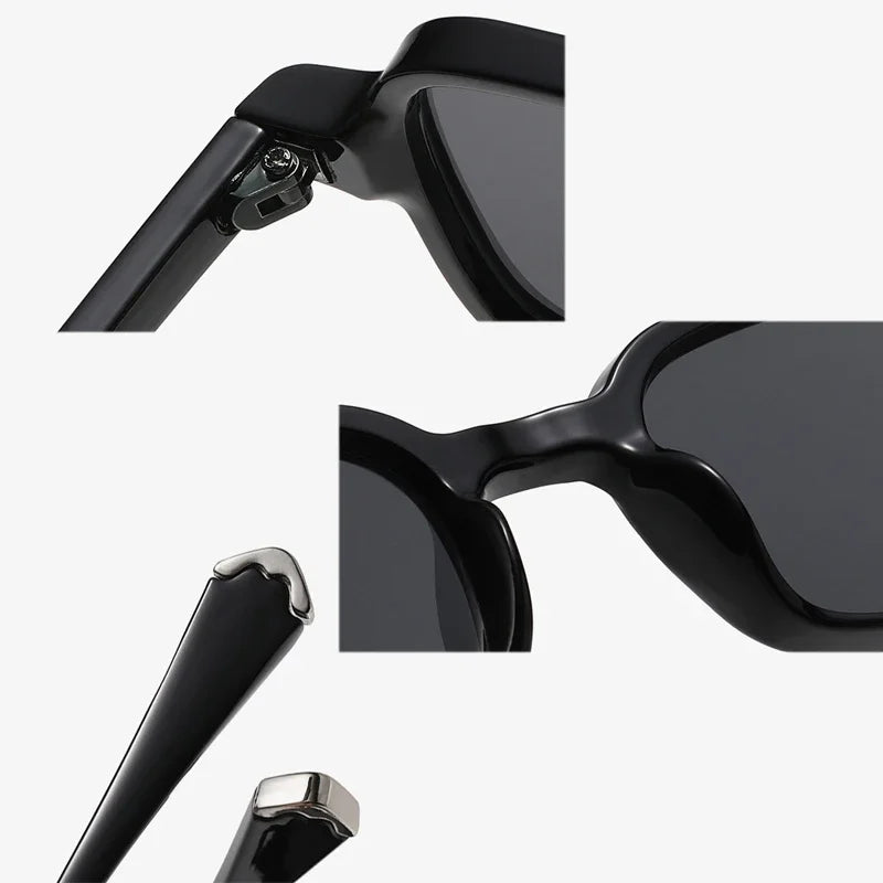 JNPCXI New Retro Rectangle Women Sunglasses Fashion Clear Ocean Gradient Lens Shades UV400 Men Trending Rivets Sun Glasses