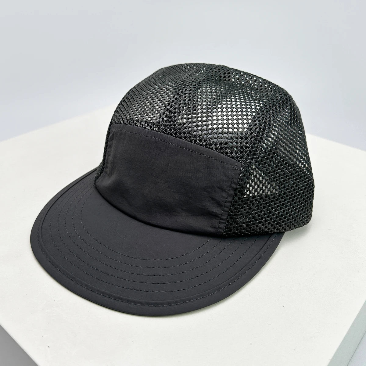 New Unisex Quick Drying Korean Casual Solid Baseball Hats Sunshade Mesh Breathable Peaked Caps Versatile Short Eave Fashion ins