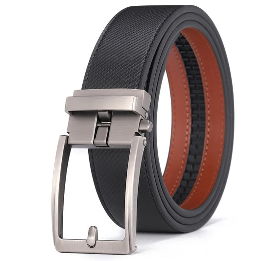 Unisex Click Belt Genuine Leather Auto Buckle Luxury Strap for Men Jeans