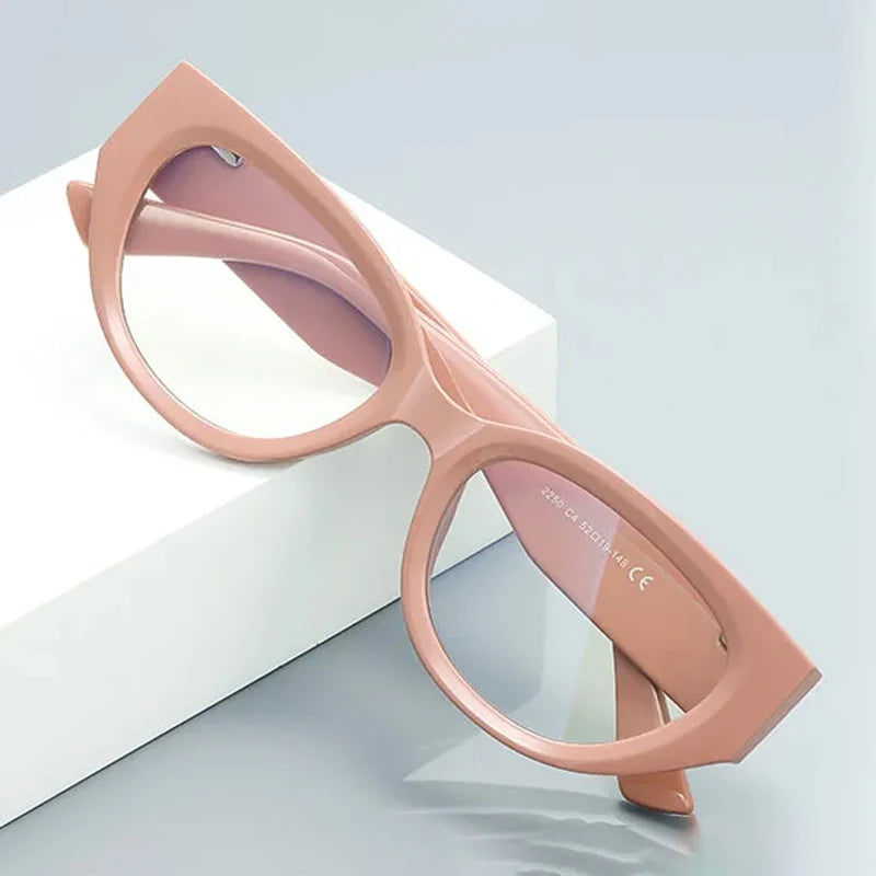 JNPCXI Men and Women Anti Blue Glasses Classic Cat Eye Glasses Myopia Prescritption Computer Eyewear