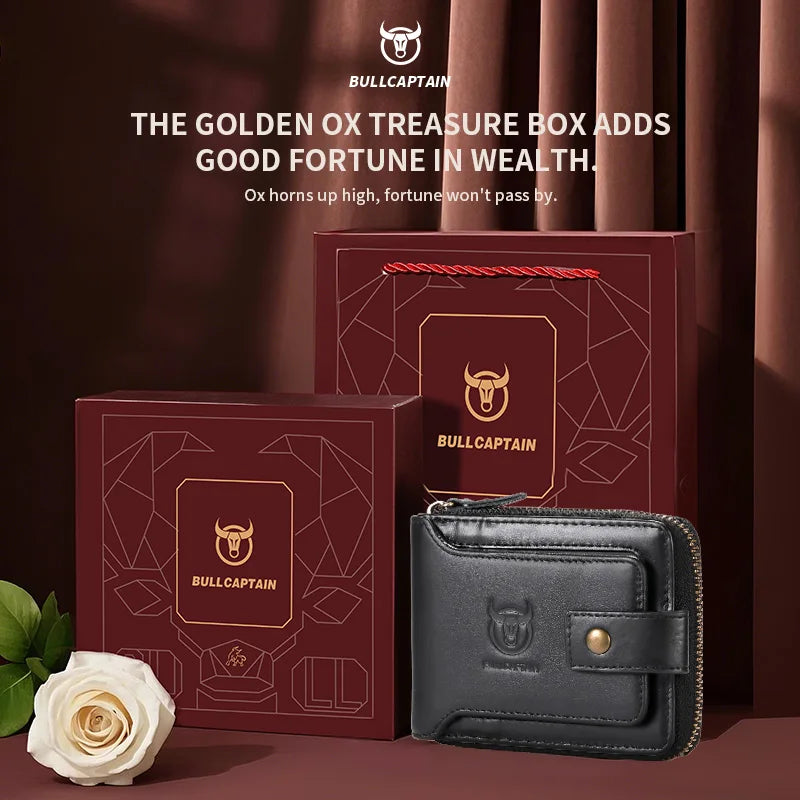 BULLCAPTAIN Brand Men's Wallet Genuine Leather Purse Male Rfid Wallet Multifunction Storage Bag Coin Purse Wallet's Card Bags