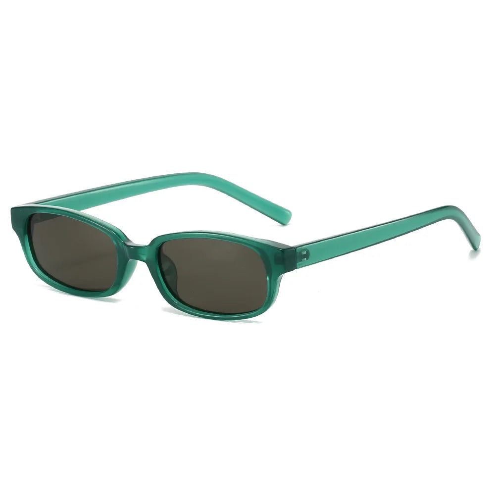 JNPCXI New Ins Popular Fashion Small Rectangle Polarized Men Sunglasses Shades UV400 Retro Leopard Tea Women Punk Sun Glasses