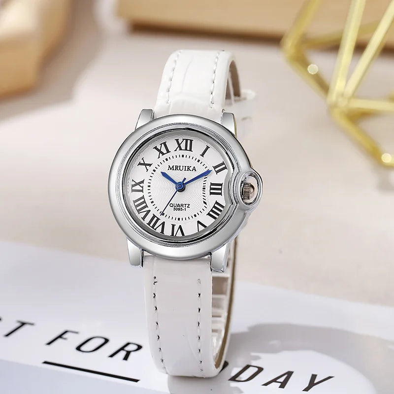 Hot Top Brand Luxury Women's  Atmosphere Rome Dial Quartz Watches Fashion Lady Leather Strap Wristwatch Love Gift Relógio