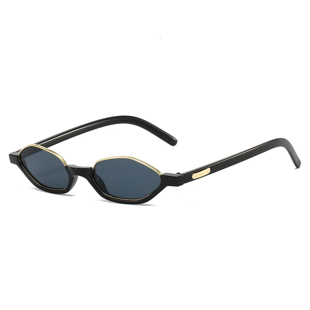 JNPCXI New Semi-Metal Polygon Cat Eye Women Orange Sunglasses Fashion Candy Color Shades UV400 Men Sun Glasses