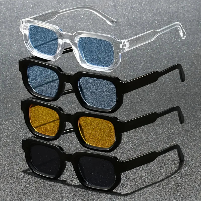 3-piece Set of Square Frame Neutral Glasses Stylish and Versatile Suitable for Daily Wear or Photography The Perfect Gift Choice
