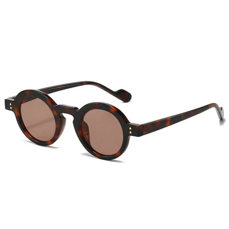 JNPCXI Retro Small Round Sunglasses Women Fashion Clear Ocean Lens Shades UV400 Men Rivets Trending Punk Sun Glasses