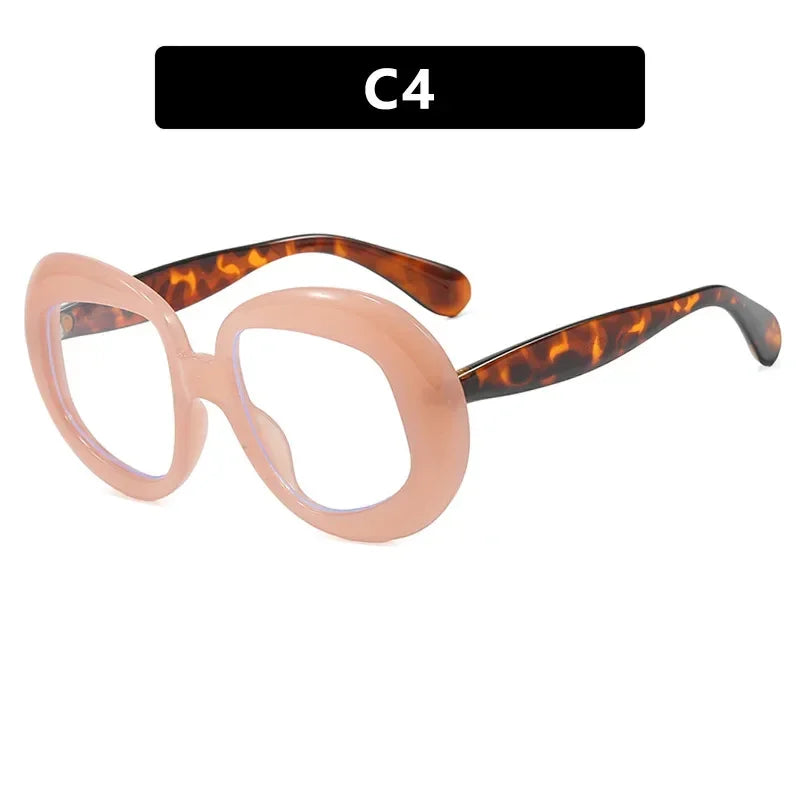 JNPCXI Vintage Round Spectacle Frame Women Luxury Oval Anti Blue Light Glasses Frame Retro Fashion Men Sunglasses