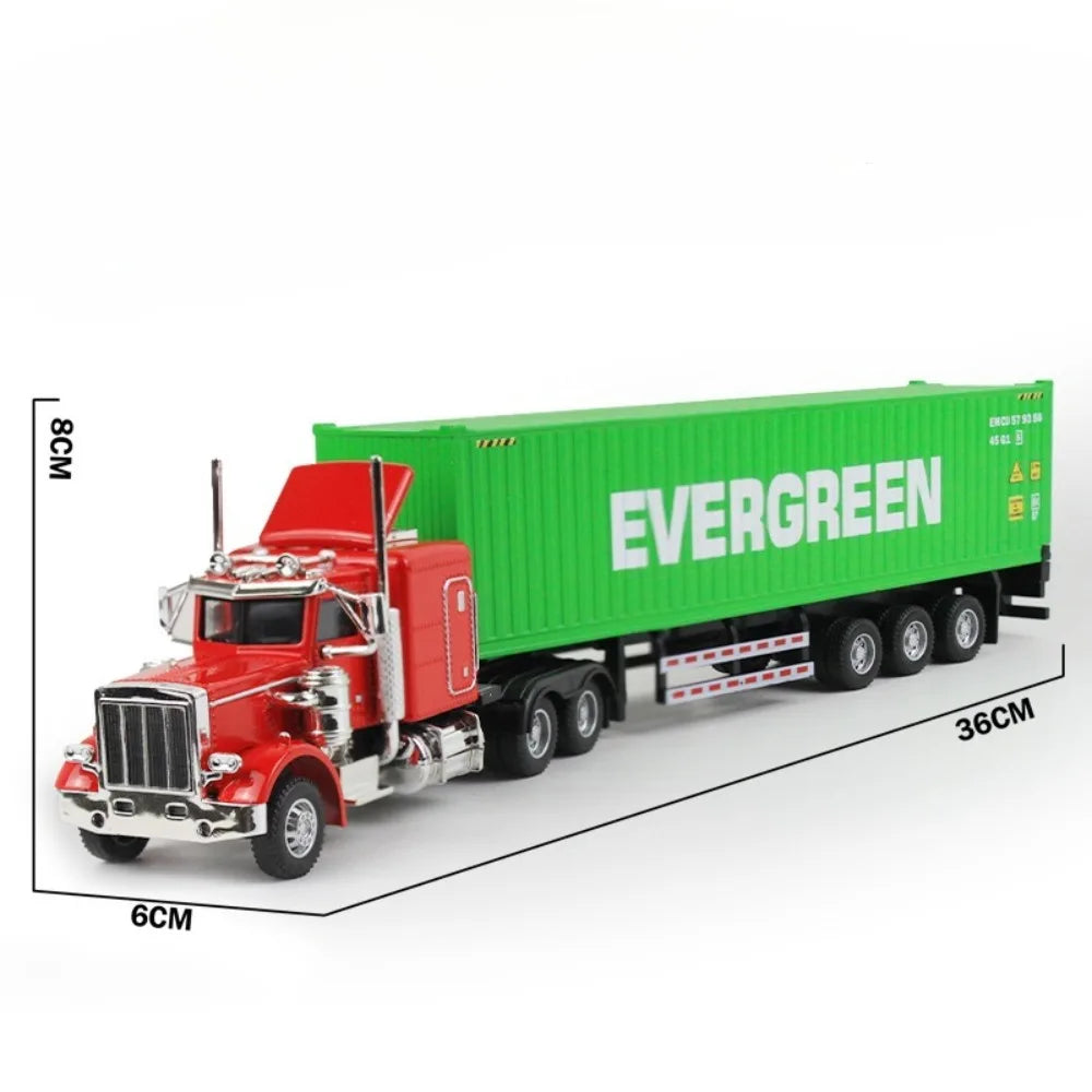 1:50 American Transport Vehicle Scania Container Truck Alloy Model Diecast Toy Doors Opened with Sound Light Cars Kid Toys Gifts