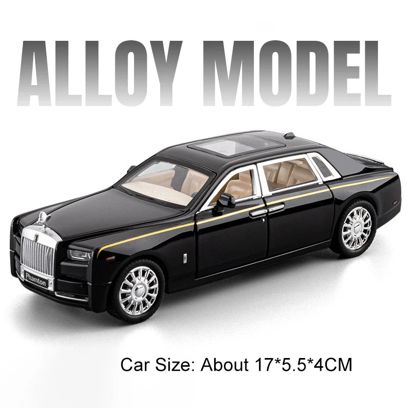 1:32 Rolls Royce Phantom Cullinan Diecast Alloy Model Toys Car Doors Opened with Sound Light Pull Back Toy Bookshelf Decorations