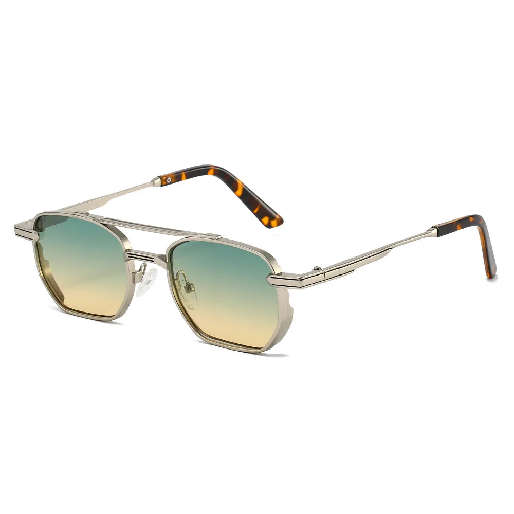 JNPCXI New Vintage Double Bridges Pilot Women Sunglasses Metal Frame Gradient Shades UV400 Men Trending Sun Glasses