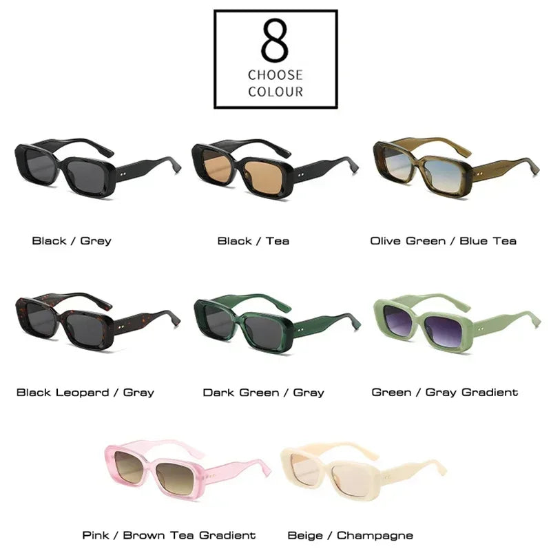 JNPCXI Retro Square Sunglasses Men Fashion Gradient Shades UV400 Women Trending Rivets Sun Glasses