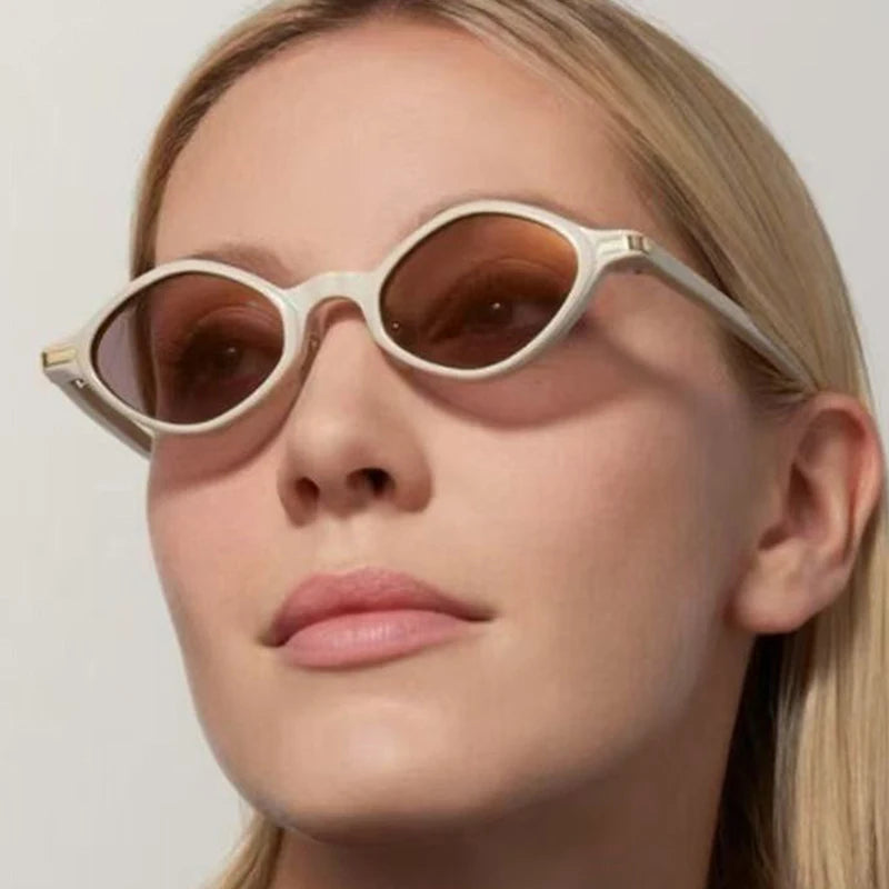 JNPCXI Retro Polygon Oval Sunglasses Women Fashion Leopard Shades UV400 Men Rivets Sun Glasses