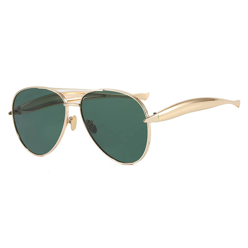JNPCXI New Y2k Vintage Metal Pilot Sunglasses for Women Men Punk Popular Outdoor Driving Luxury Sun Glasses Shades UV400