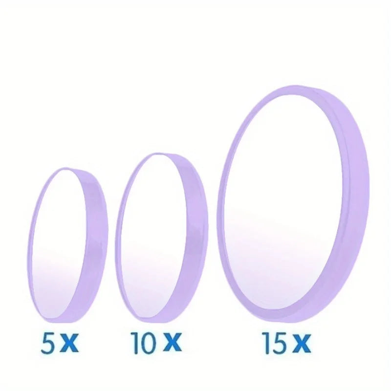 Magnifying Mirror with Suction Cups - 5X/10X/15X Magnification for Perfect Makeup Application