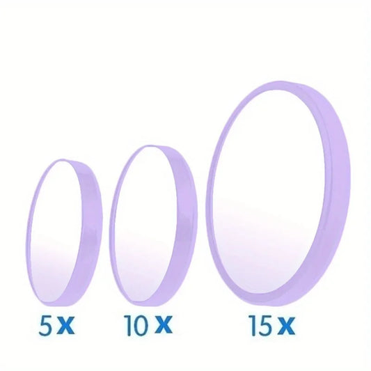 Magnifying Mirror with Suction Cups - 5X/10X/15X Magnification for Perfect Makeup Application