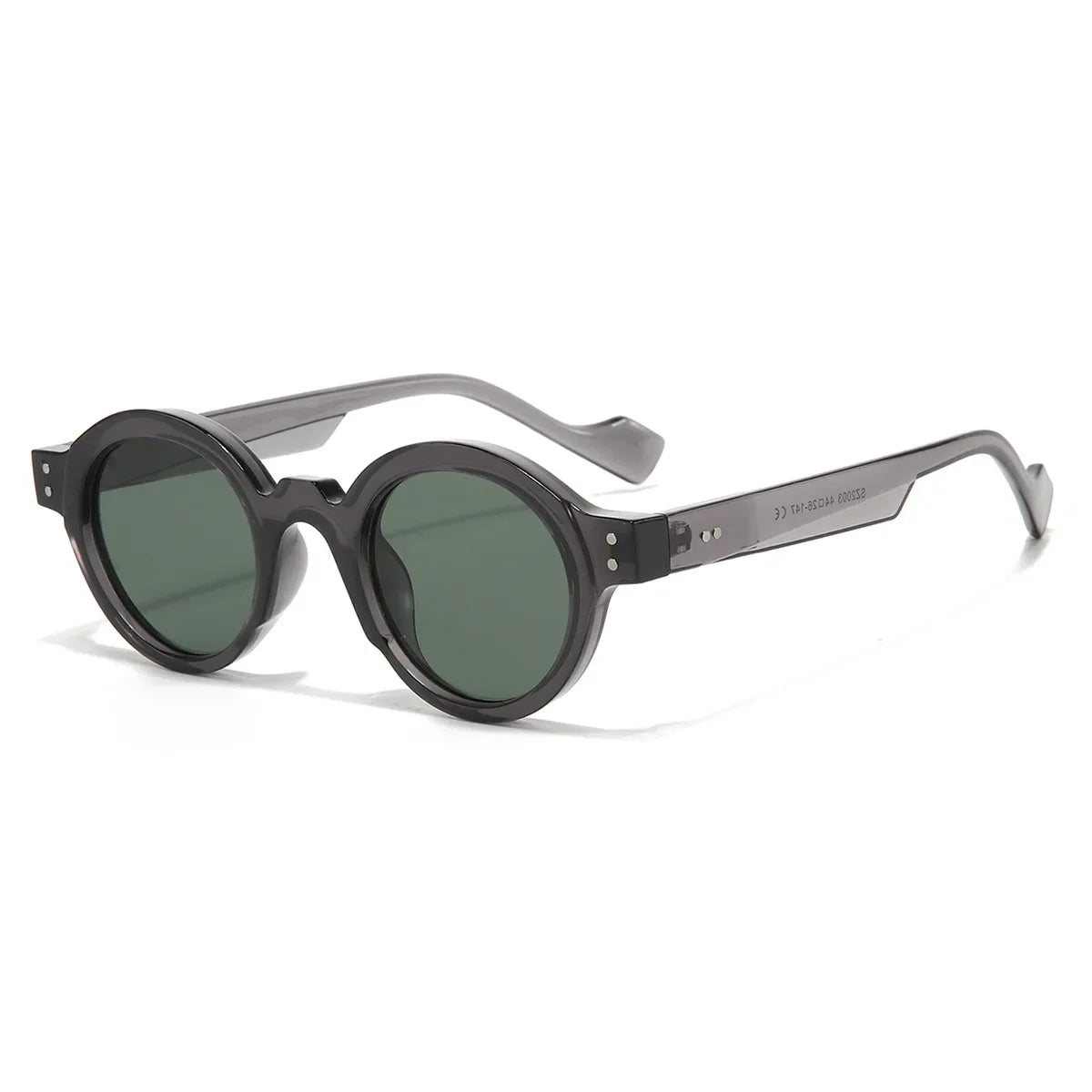JNPCXI Round Sunglasses Men Punk Double Color Shades UV400 Retro Rivets Decoration Women Trending Sun Glasses Clear Lens Frame